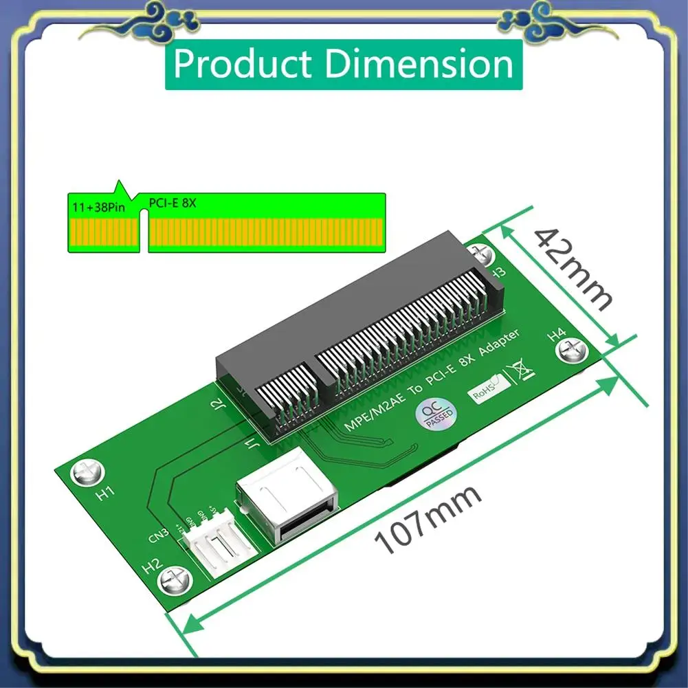 

Портативный мини-удлинительный кабель-адаптер PCI-E к PCI-E 8X с высокоскоростным кабелем FPC для тестирования PCIE, прочный, простой в установке,