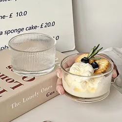 Ins Style Glass Cup - High-Quality Ice Cream, Yogurt, Dessert, and Pudding Bowl for Women - Perfect for Summer and Home Use