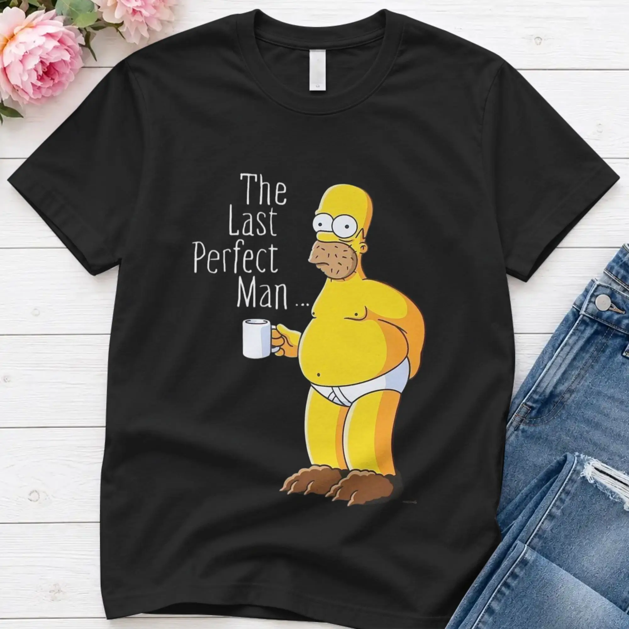 Simpsons   Men T Shirts Simpsons Vintage Tee Shirt Short Sleeve Crew Neck T-Shirt 100% Cotton 4XL 5XL Clothes