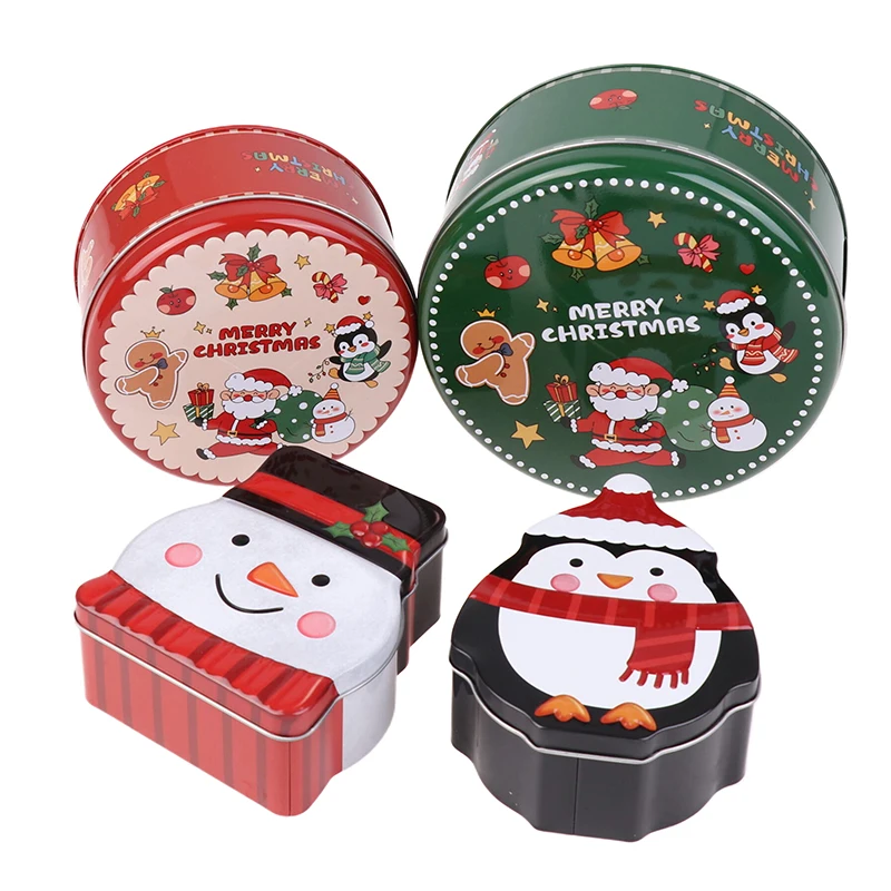 Christmas Tinplate Jars Coffee Tea Spice Candy Gifts Jewelry Storage Case Candle Making Container Empty Box Decorations Box