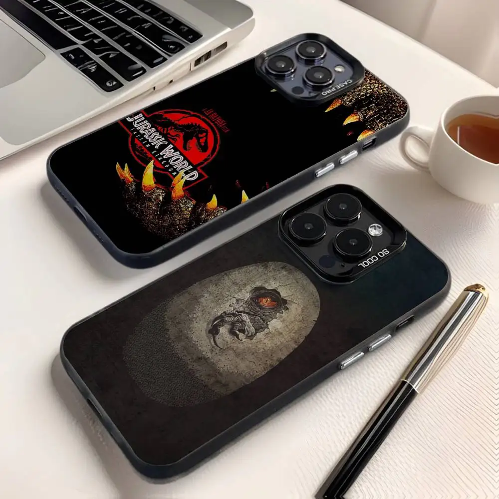 

Jurassic Park Dinosaur World Phone Case For iPhone 16,15,14,13,12,11,8,7,Pro,Max,Plus,Mini,XS,SE Anti Fall Black Matte Hard