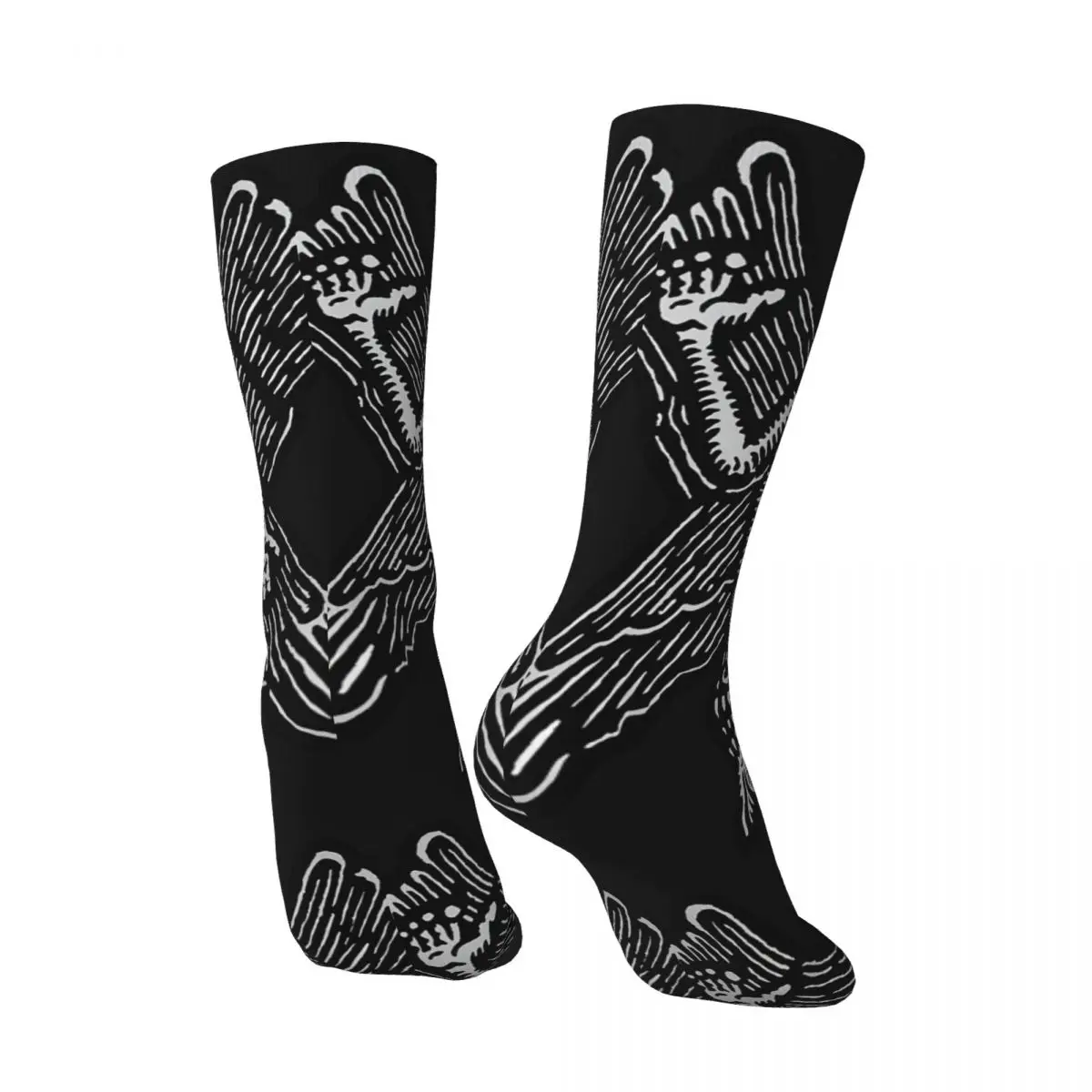 Funny Happy Pazuzu Printed Men's Socks Retro Harajuku The Exorcist Horror Film Hip Hop Novelty Seamless Crew Crazy Sock