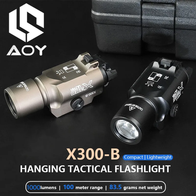 X300 LED Flashlight Tactics Metal SF X300-B X300B 1000LM Strobe Weapons Scout Light White LED For Gloc Pistol Hanging 20mm Rail
