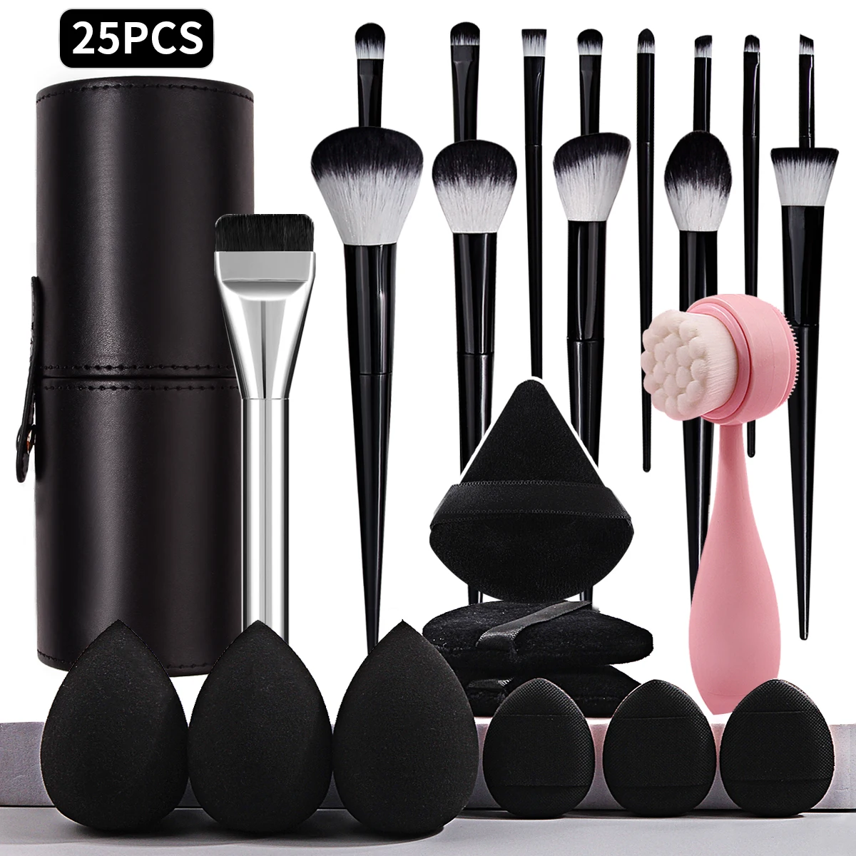 

Professional 25Pcs Makeup Brushes Set Eyeshadow Blush Highlighter Foundation Concealer Blending Brush Fluffy Women Beauty Tool