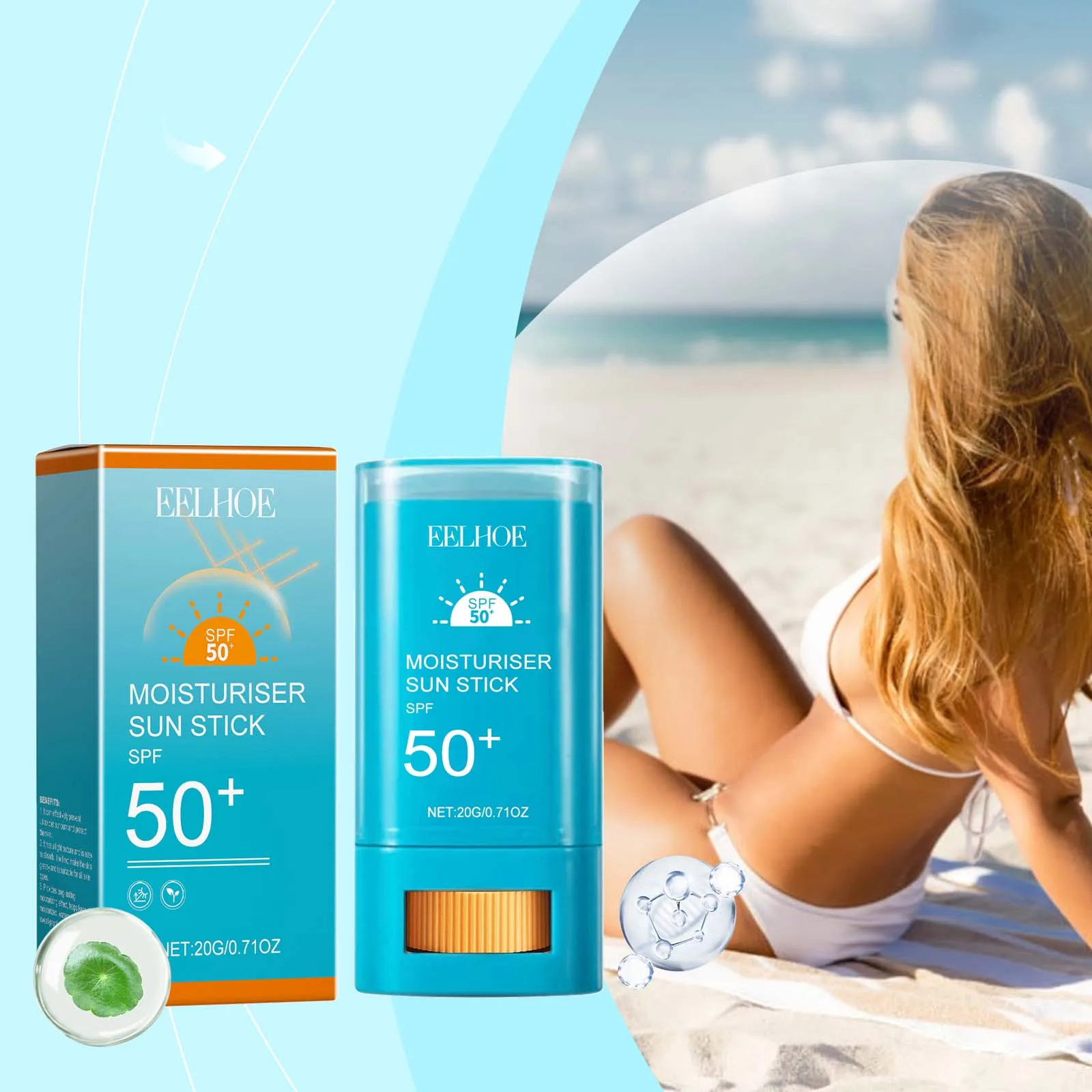 Barra de protección hidratante: hidrata con un acabado fresco, no graso, más resistencia al agua y protección UV.