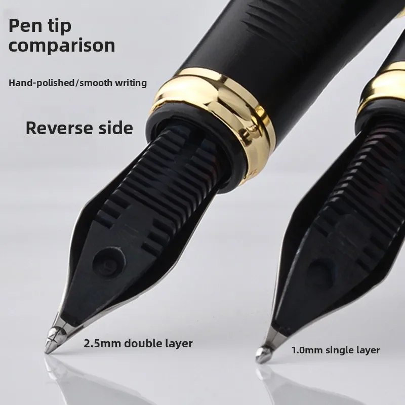 Hot Jinhao 450 Fountain Pen Extra Thick 2.5mm Long Knife Nib Double Layer Hand Polished Large Iridium Grain Calligraphy Pen