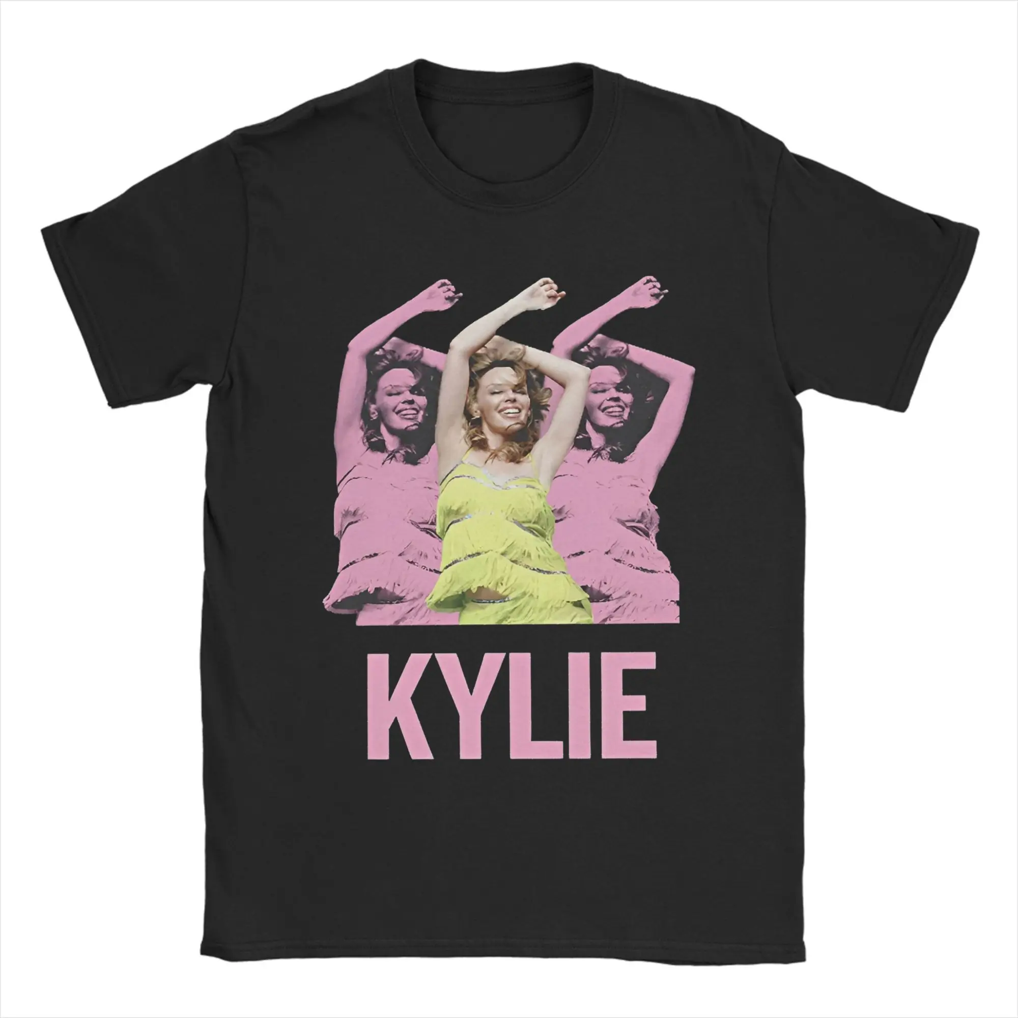 

Men T-Shirt Kylie Minogue 2025 Tension Tour Cool Cotton Tees Short Sleeve Singer Music T Shirt Crewneck merch Gift Idea
