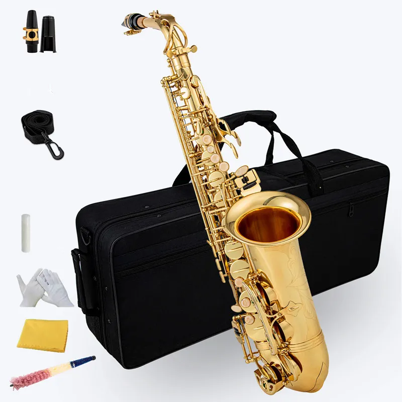 

Hot Sale Electrophoresis Gold E Flat Alto Saxophone Instrument Kit Beginner Adult Performance Model School Band Saxophone