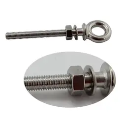 Marine 316 Stainless Steel Long Lifting Eye Bolts Eyebolts Stainless Steel for Outdoor Diving Boat M6*60mm