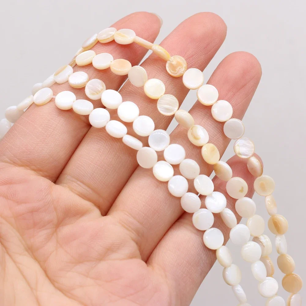 Natural shell beads mother of pearl round sheet shape loose spacer beaded for jewelry making DIY necklace bracelet accessories