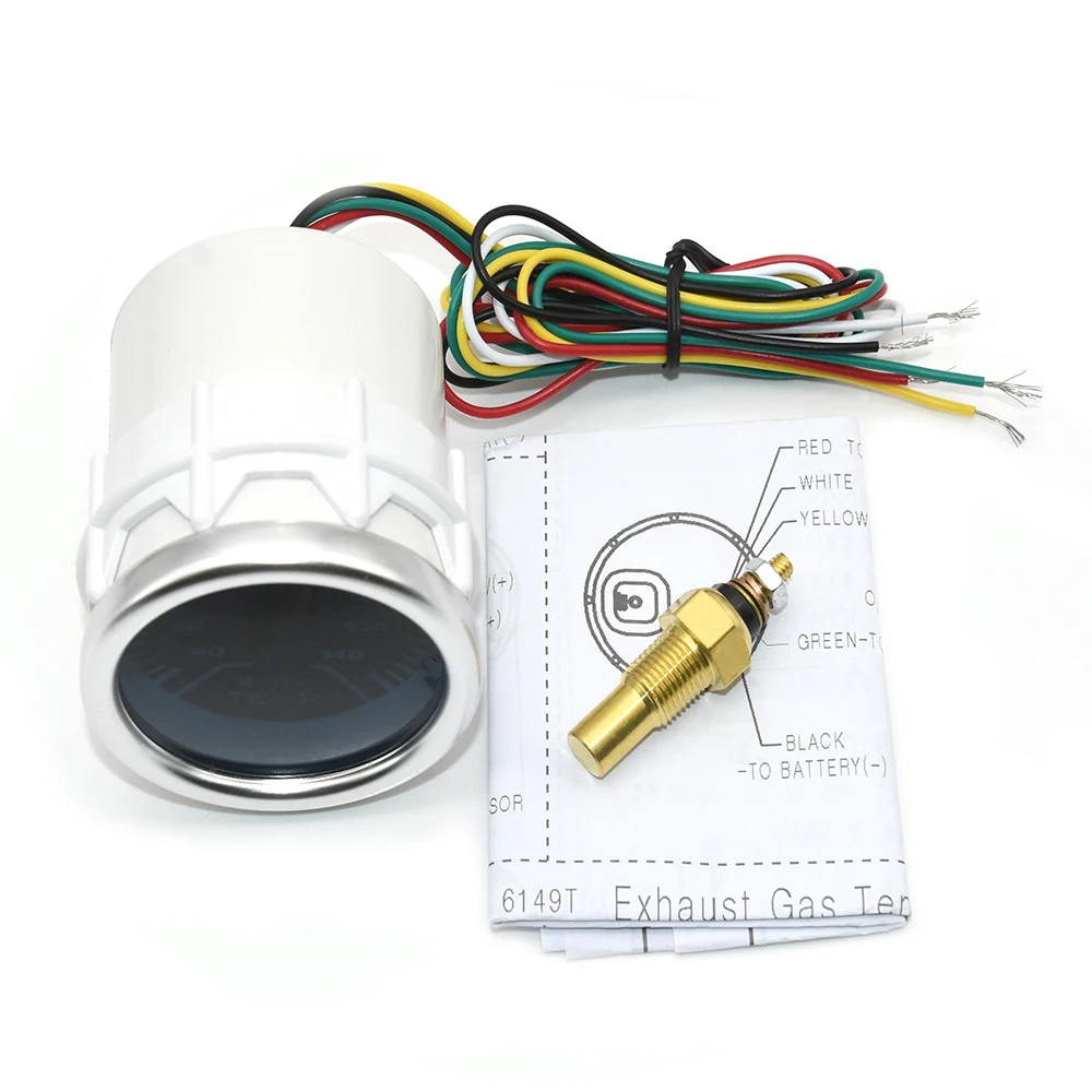 Car Gauge 52mm Water temp Temperature Joint Pipe Sensor Gauge Gauge 40~140 Celsius Adapter Size 28mm / 30mm / 32mm / 34mm / 36mm