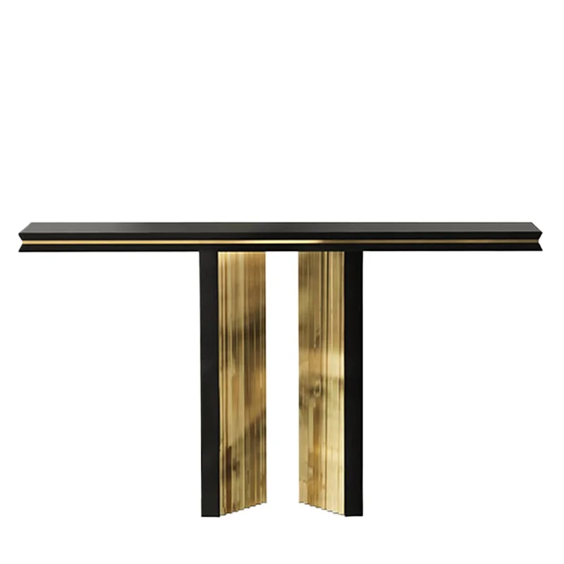 

Modern simple entrance cabinet long table table corridor wall table light luxury solid wood gilded narrow edge
