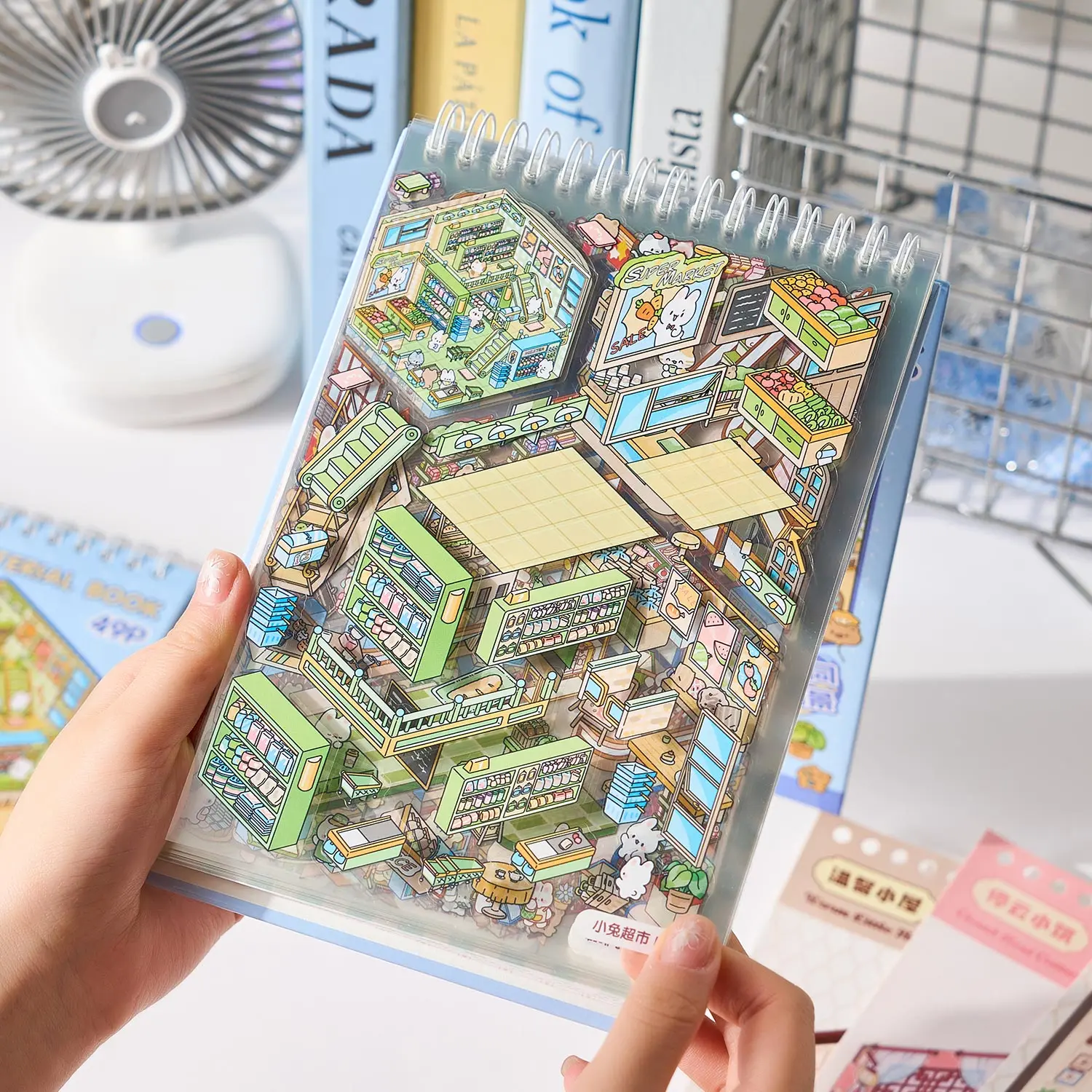 50pcs 50in1 3D Landscape Sticker Collection Book Album Cartoon Scene DIY Toy Game Festival Birthday Gift for Kid Girl Child
