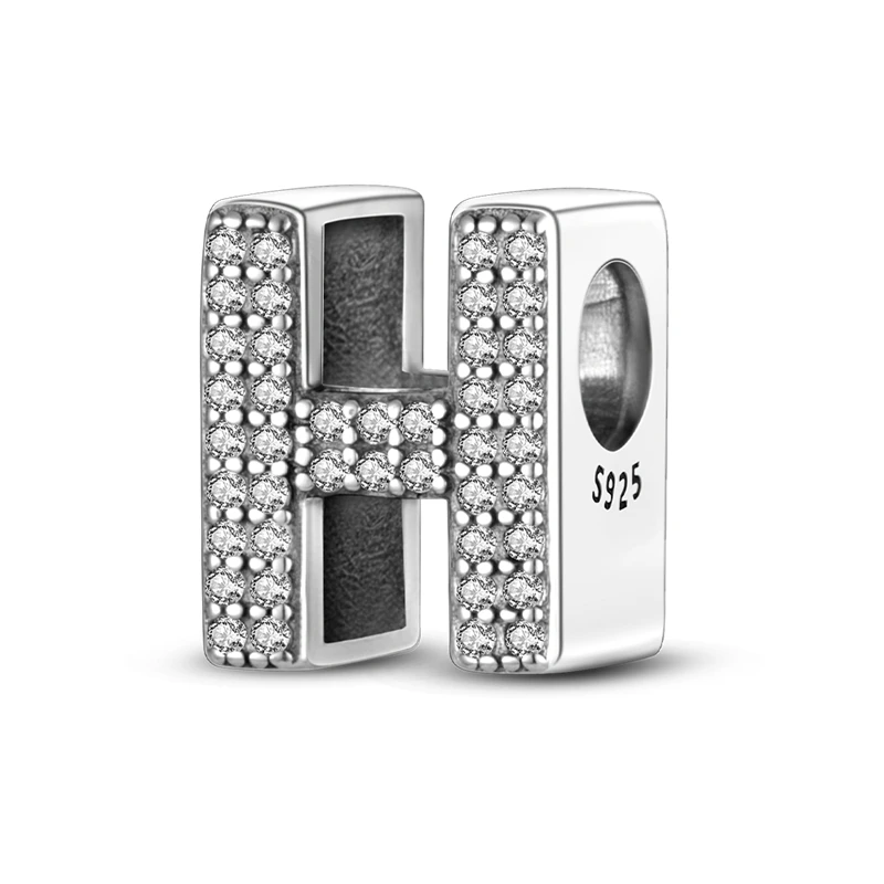 925 Sterling Silber, passend für 925 Original-Armband, DIY A-Z, Alphabet, Charms, Perle, CZ, Zirkon, LIEBE, Buchstabe, baumelnder Anhänger, Schmuck, Geschenk