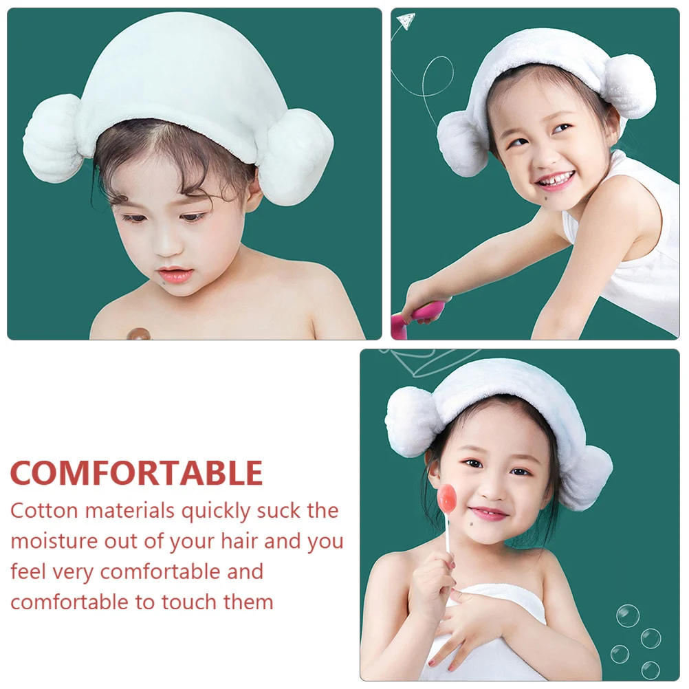 

Dry Hair Cap Thickened Cotton Hair Towel Wrap For Kids Heart Pattern Fast Drying Bathing Turban Soft Absorbent Head Wear