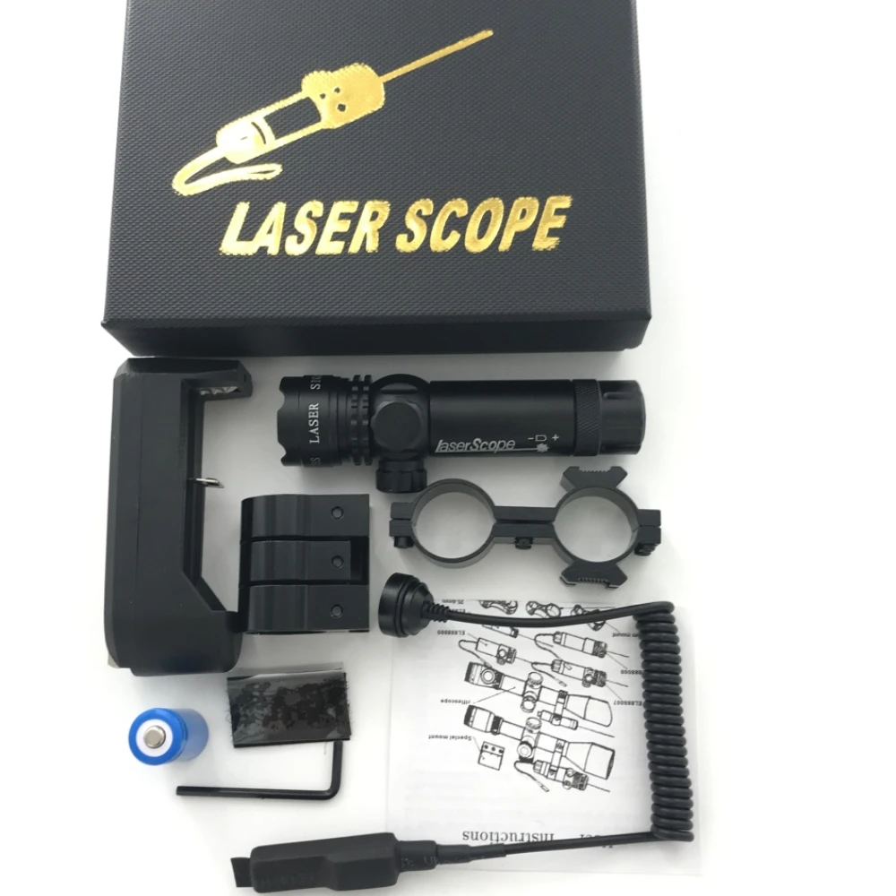 Outdoor Tactical Green Laser Dot Sight Light Beam Adjustable Scope Lazer Lamp 20mm Rail Mount with Rat Tail Hunting Tac