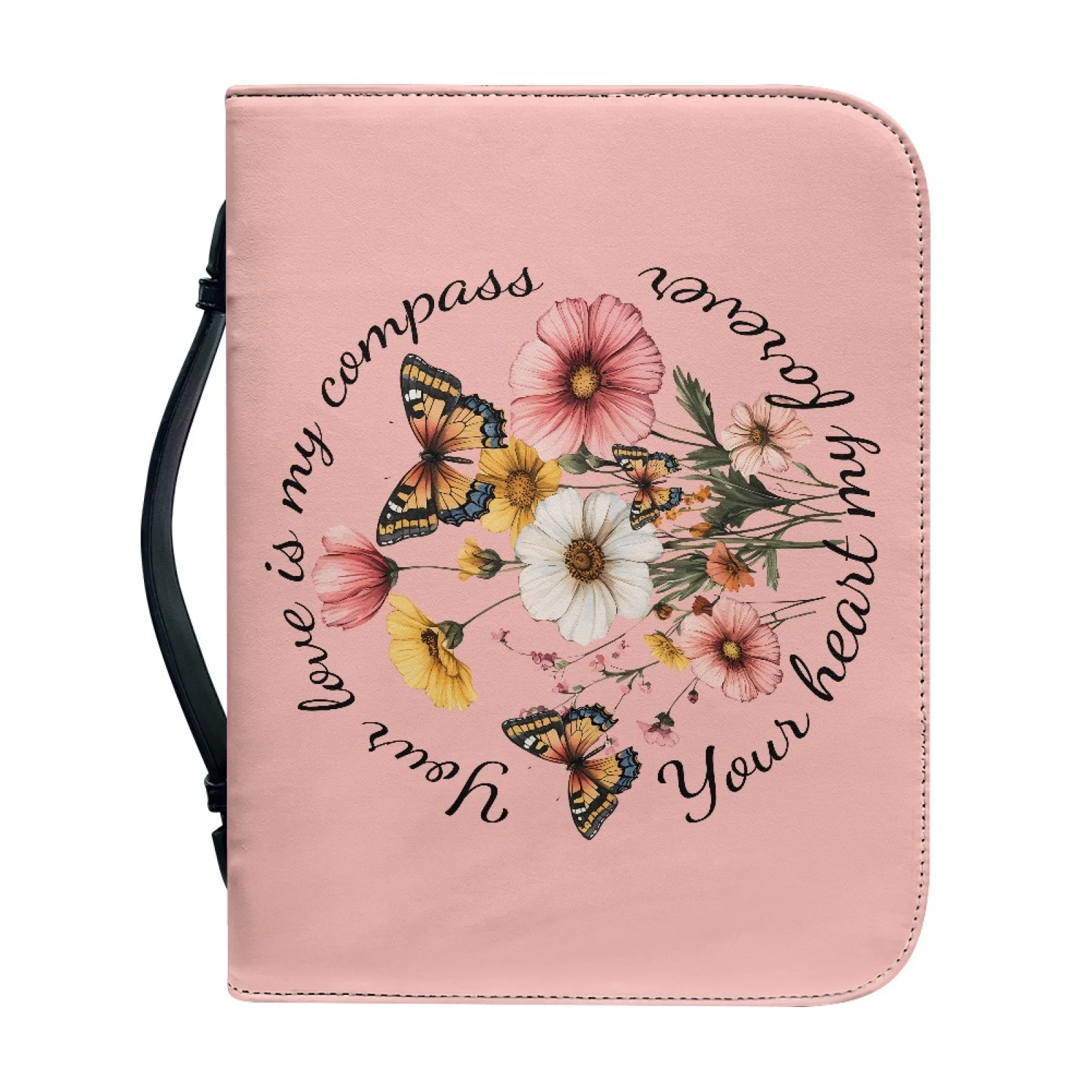 XIXIRIMIDO Butterfly Floral Pattern 2026 New Large Capacity Bible Case for Church PU Leather Bible Carrying Case