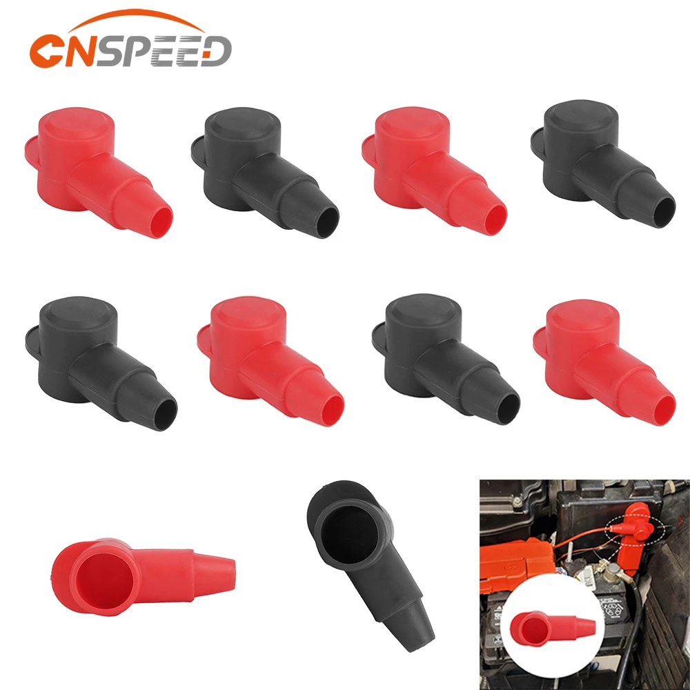 

10Pcs Silicone Terminal Covers Car Battery Pile Head Protective Caps Battery Flame Retardant Insulation Sheath Accessories