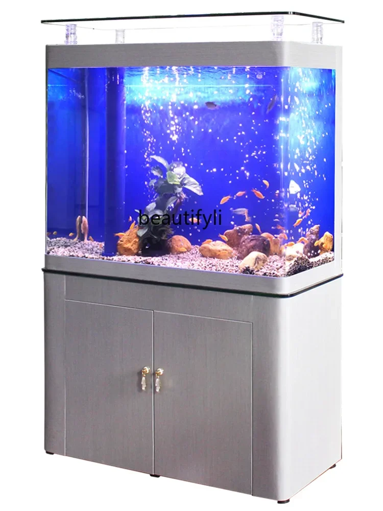 Water-free fish tank living room small ecological aquarium bottom filter medium-sized oxygenation silent landscaping