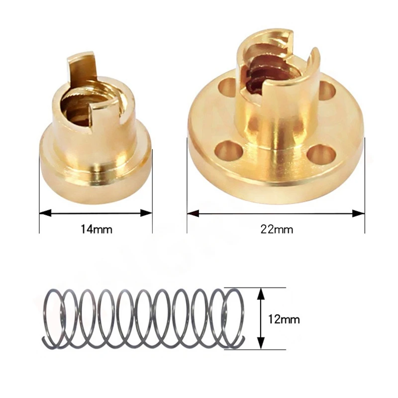 T8 Anti-backlash Lead Screw Brass/POM Spring Nut Elimination Gap Lead 2mm/4mm/8mm for CNC 3D Printer Parts Ender 3 CR10/ Tornado