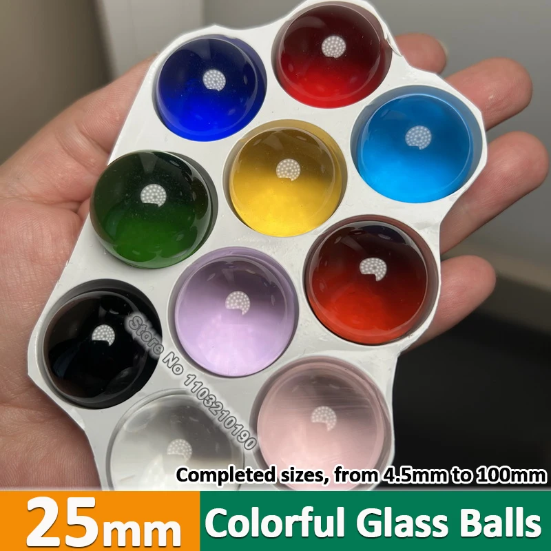 

1-10Pcs Solid Color Glass Balls 25mm Crystal Ball Ornaments Photography Ball Decorative Spheres Fish Tank Anti Boiling Ball