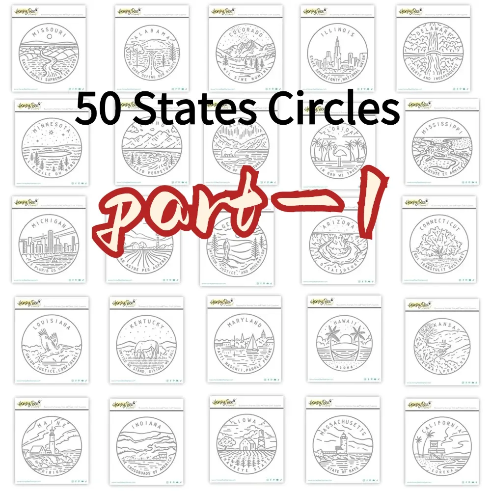 50 States Circles - Seaside Stamp Set Stamps Scrapbook Diary Decoration Stencil Embossing Template DIY Greeting Card Handmade