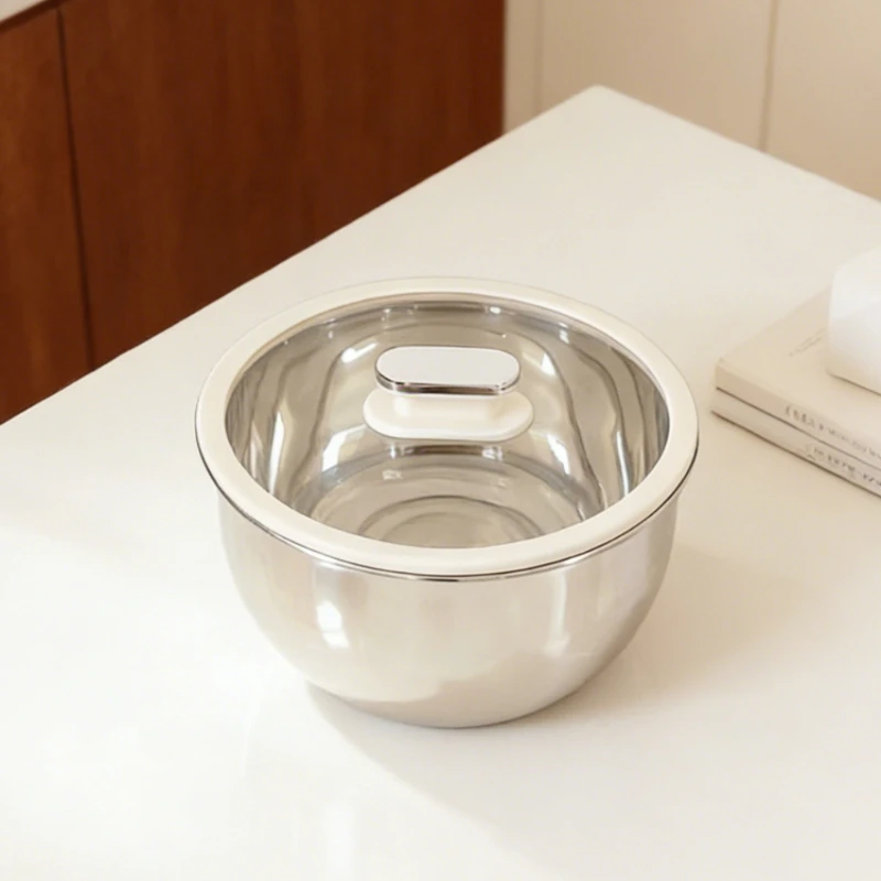 

Deepened Baking Mixing Bowls Stainless Steel Salad Bowl Glass Lid Egg Whisk Bowl Kitchen Cooking Prep Bowl Baking Mixing Serving