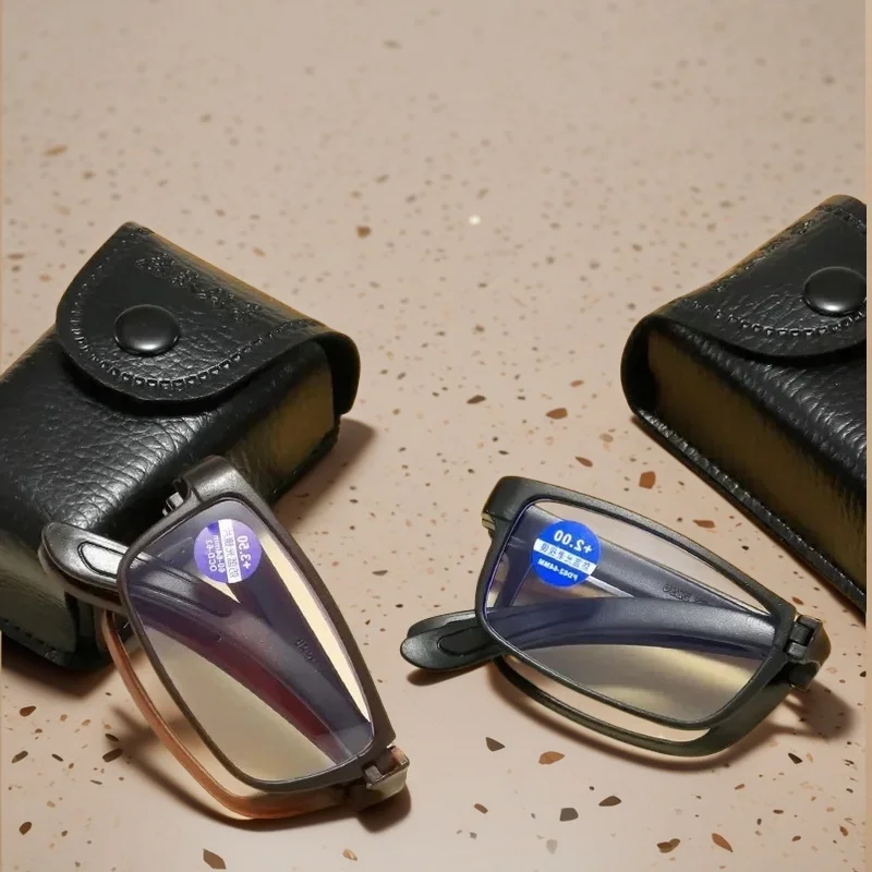 

Anti Blue Light Blocking Folding Reading Glasses with Box for Women Men Portable TR90 Eyewear Farsight Eyeglasses +1.0 ~ +4.0