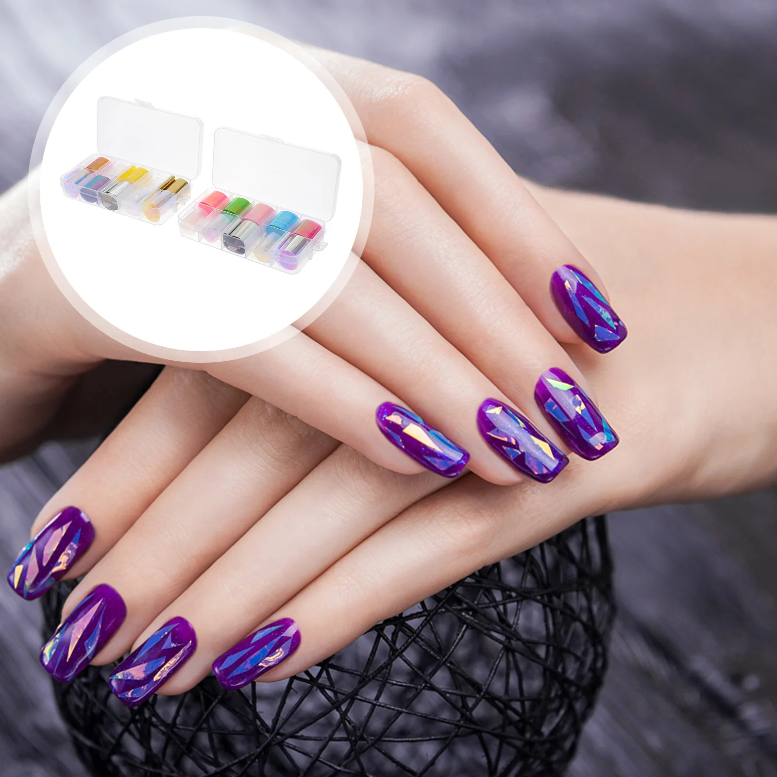 

2Set Nail Stickers Creative Stylish Manicure Decor Long Lasting Durable Nail Art Decals for Home Salon Women Shiny
