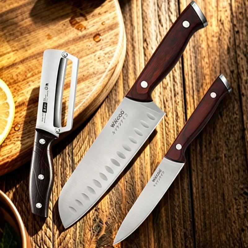 WXCOO Kitchen Knife Set Compact Fruit Paring Knife Stainless Steel Chef Knife for Cutting Fish Slicing Meat Chopping Vegetables