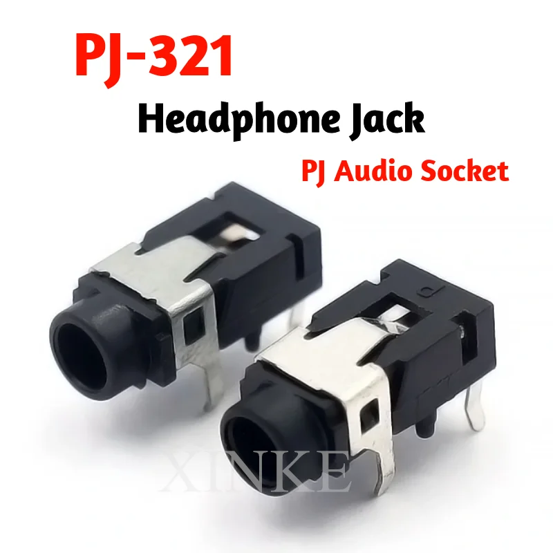 10PCS 3.5mm Female Audio Connector 4 Pin Dip Headphone Jack Socket PJ-321 Audio Interface Audio Jack