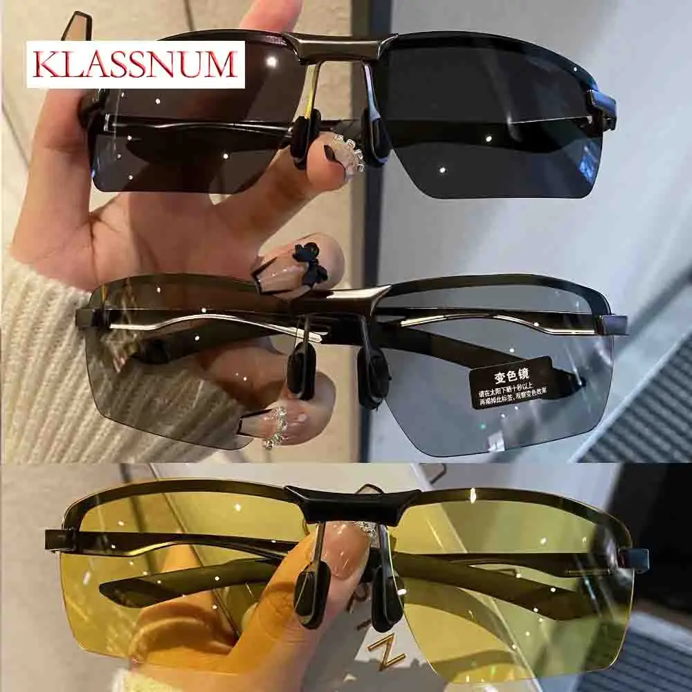 

KLASSNUM Men Polarized Color-changing Sunglasses Day And Night Driving Sunglass Night Vision Goggles Anti Radiation Glasses Men