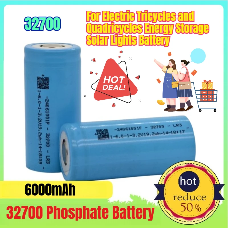 

32700 Phosphate Battery 6000mAh for Electric Tricycles and Quadricycles Energy Storage Solar Lights Battery