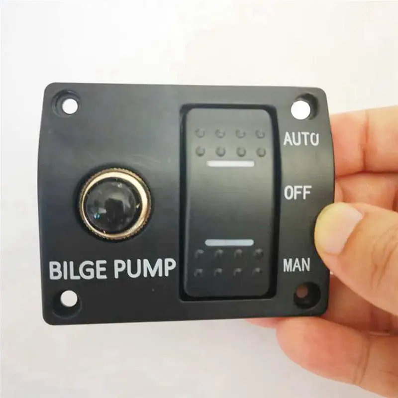 New 1 PCS Black Automatic Pump Marine Panel Switch 3-WAY Switch Panel For Bilge Pump