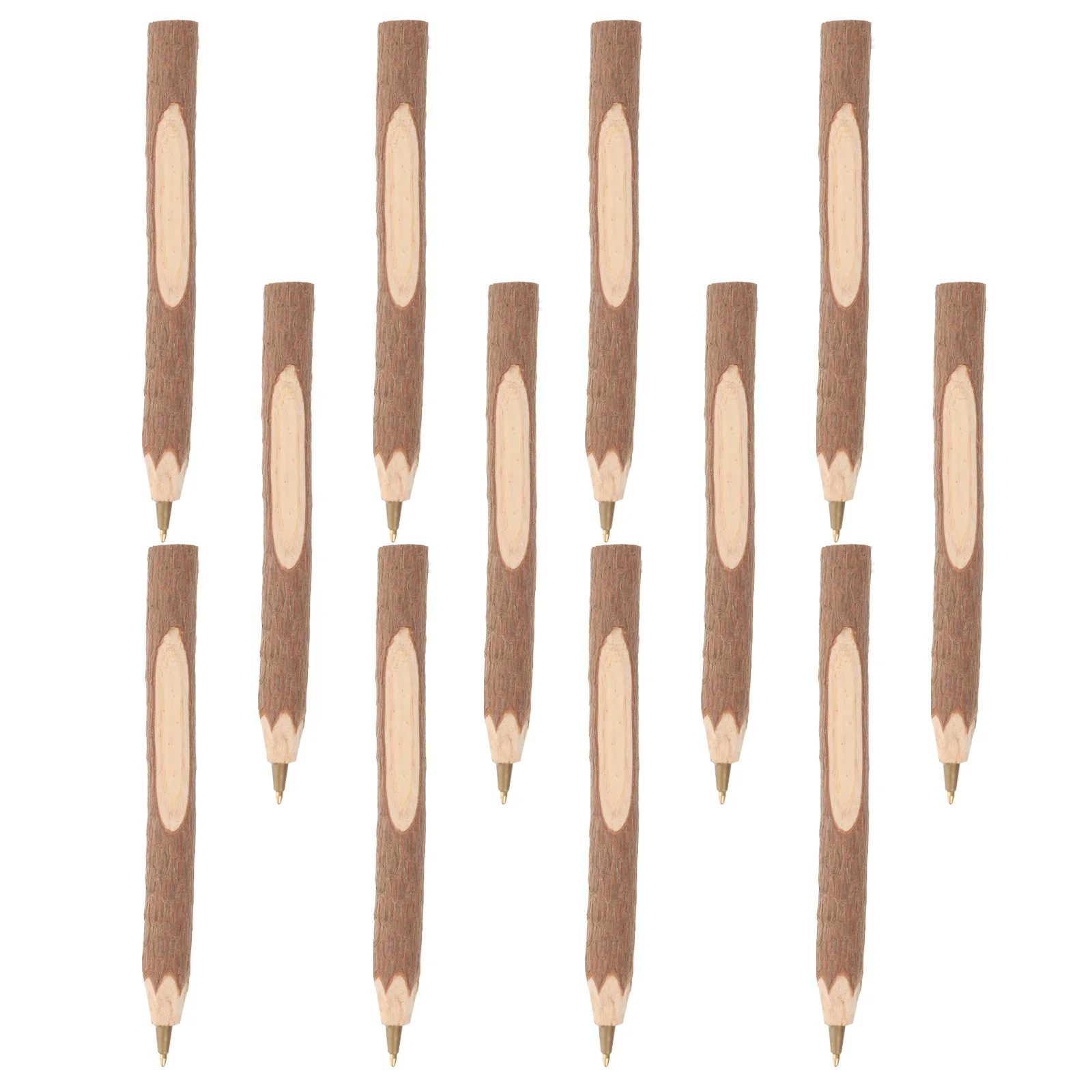 

12 Pcs Creative Ball Pens Twig Bark Writing Point Ballpoint Students Degradable