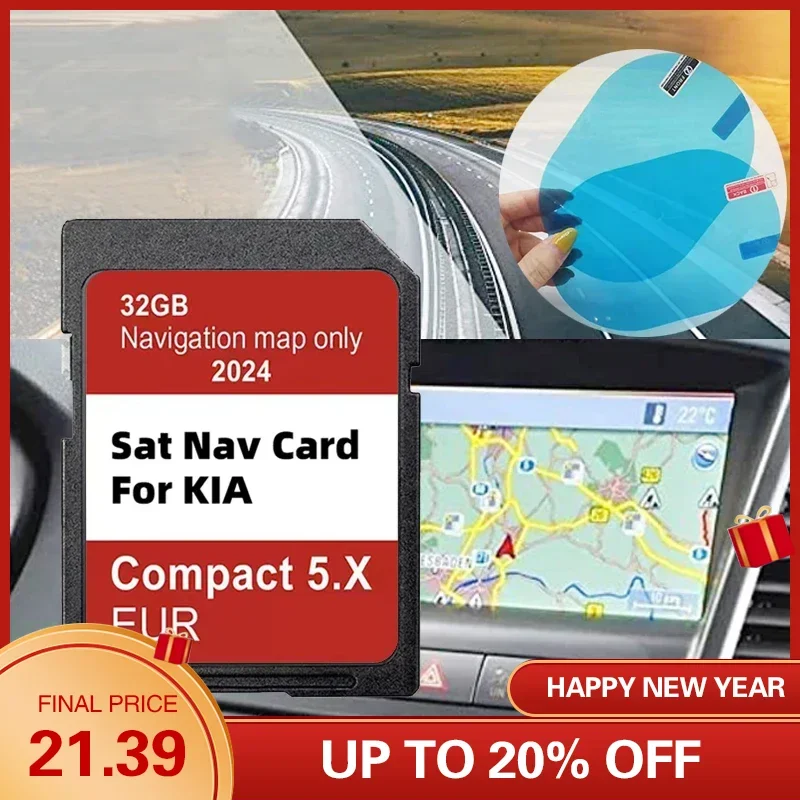 

Sat Nav EU UK Maps 32GB 2024 SD Card for KIA Carens/Ceed/Niro/Optima/Picanto/Rio/Soul/Sportage/Stonic Car Navigation GEN5 GPS