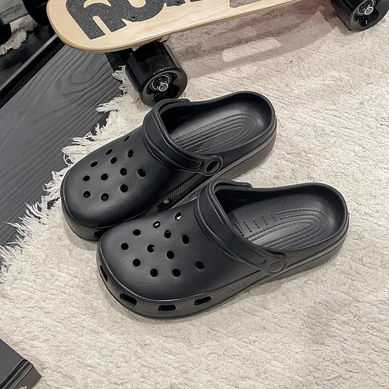 

Обувь унисекс из ЭВА с отверстиями, тапочки без шнуровки на толстой подошве, дышащие удобные уличные тапочки