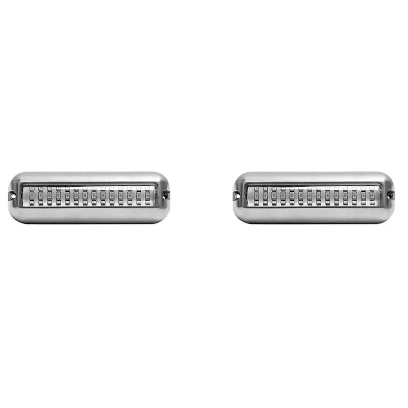 HLZS-2X 50W 42 Leds Boat Transom Light Stainless Steel Waterproof Marine Boat Underwater Pontoon Transom Lamp Universal,Blue