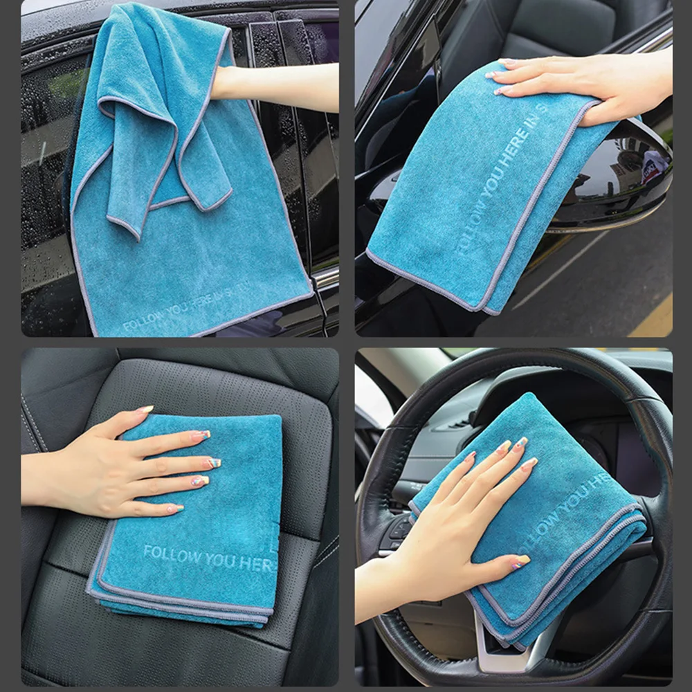Super Absorbent Car Drying Washing Towel Suede & Coral Double-sided Car Household Cleaning Cloth Rags Auto Towel Car Accessories