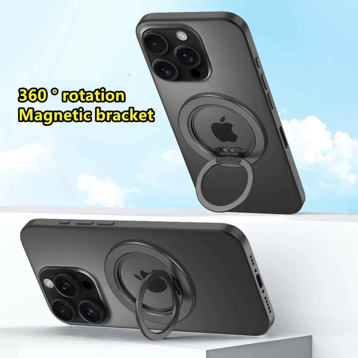 

MagSafe Magnetic 360° ° Мобильная вращающаяся подставка, многофункциональная металлическая настольная подставка для ленивого компьютера, складная подставка с кольцом и пряжкой для телефона