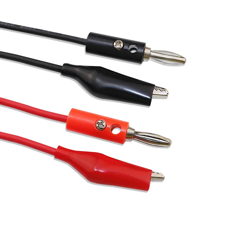 NEW 2PCS 1M Alligator Cilp to AV 4mm Banana Plug Test Cable Lead Connector Dual Tester Probe Crocodile Multimeter Measure Tool view 5