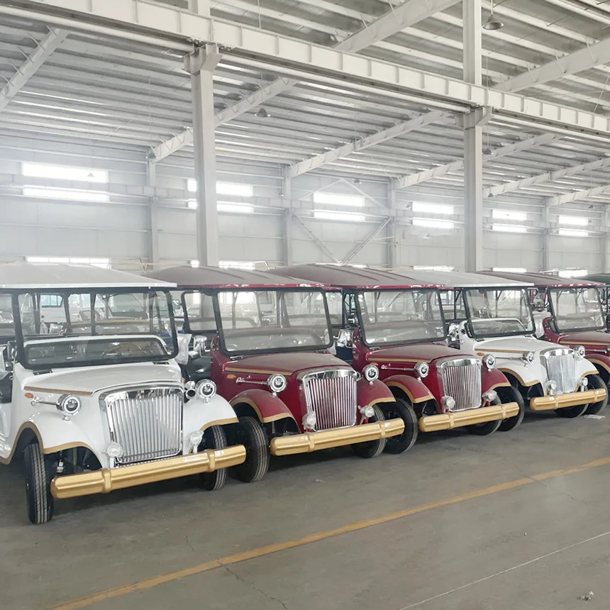 New Model Electric antique Tour Bus 8/6 Seats Electric Golf Cart 60v Vintage Classic Car Custom Colour Bluetooth Speakers