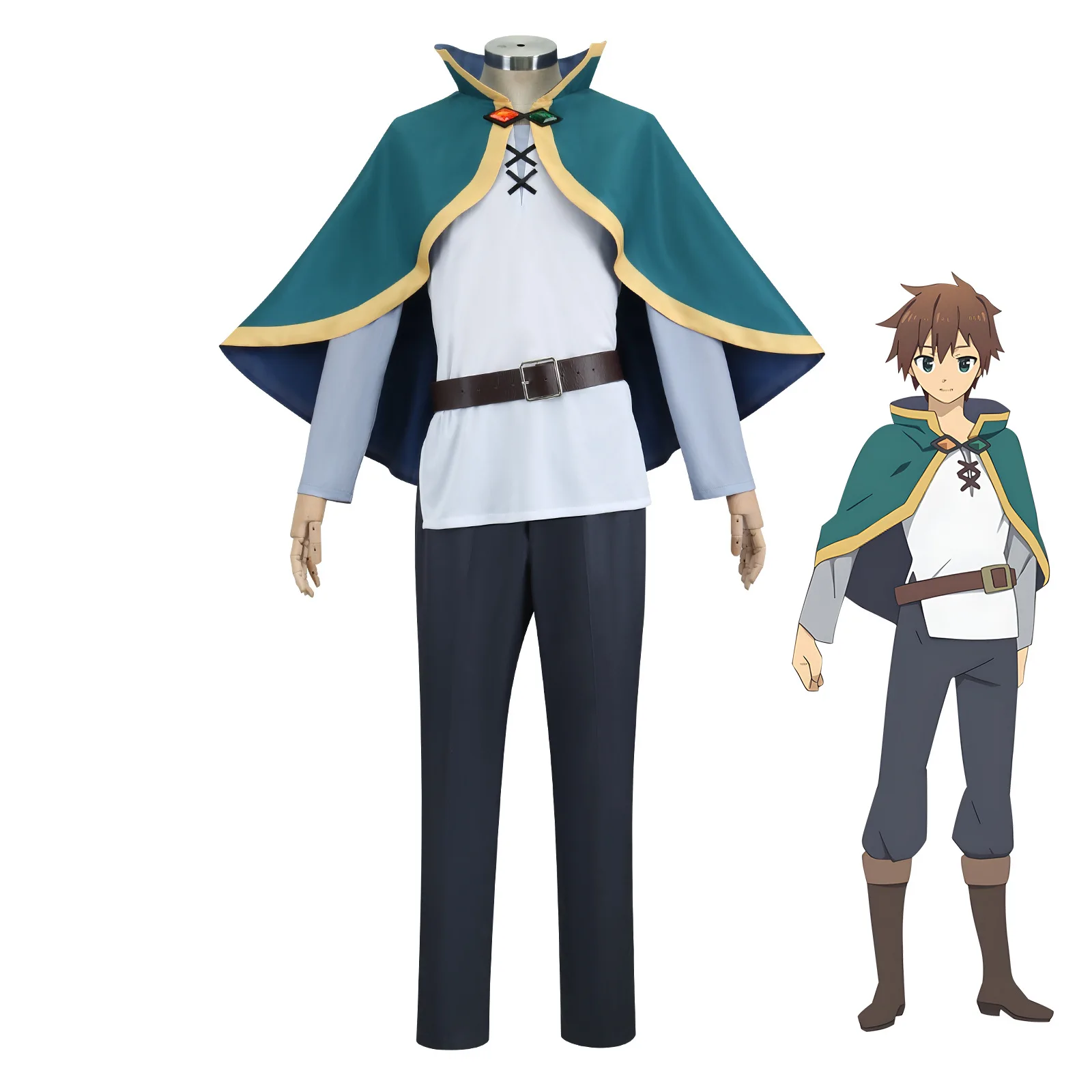 

Cosplay Costume Of Kazuma Satou From The Anime "A Good Wish For A Beautiful World" - Anime Character Costume For Role-playing.