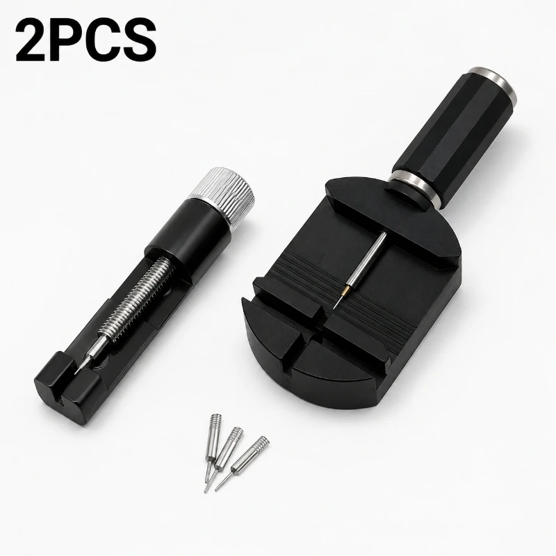 DIY Watchmaker Hand Tools 2Pcs Watch Chain Pin Remover Set With Extra Pins Disassemble Kit For Adjusting Metal Watch Band Length