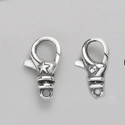 stylish Korea 15mm Small Sterling silver 925 Heart Star  decor swivel Lobster claw clasp chain Pearl necklace bangle DIY