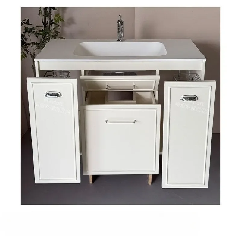Japanese Style Bathroom Vanity with Ceramic Integrated Sink Smart Mirror Cabinet Drawer Storage Washbasin Combo for Modern