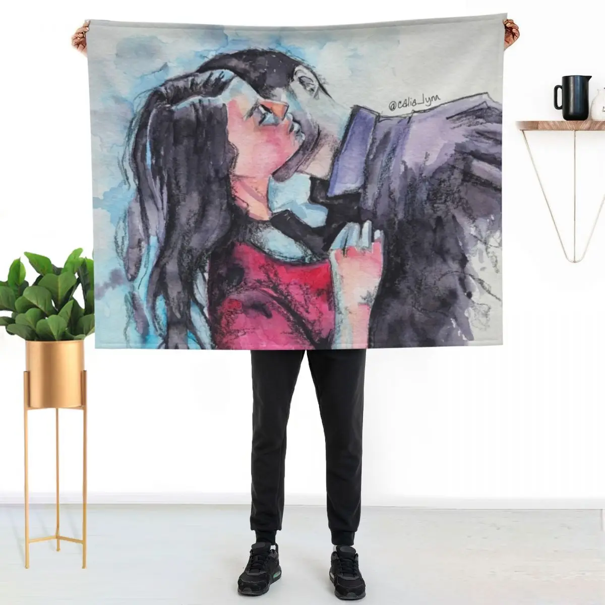 Deckerstar - Hearts Tethered Throw Blanket halloween Summer Beddings Cute Blankets Sofas Of Decoration Summer Blankets