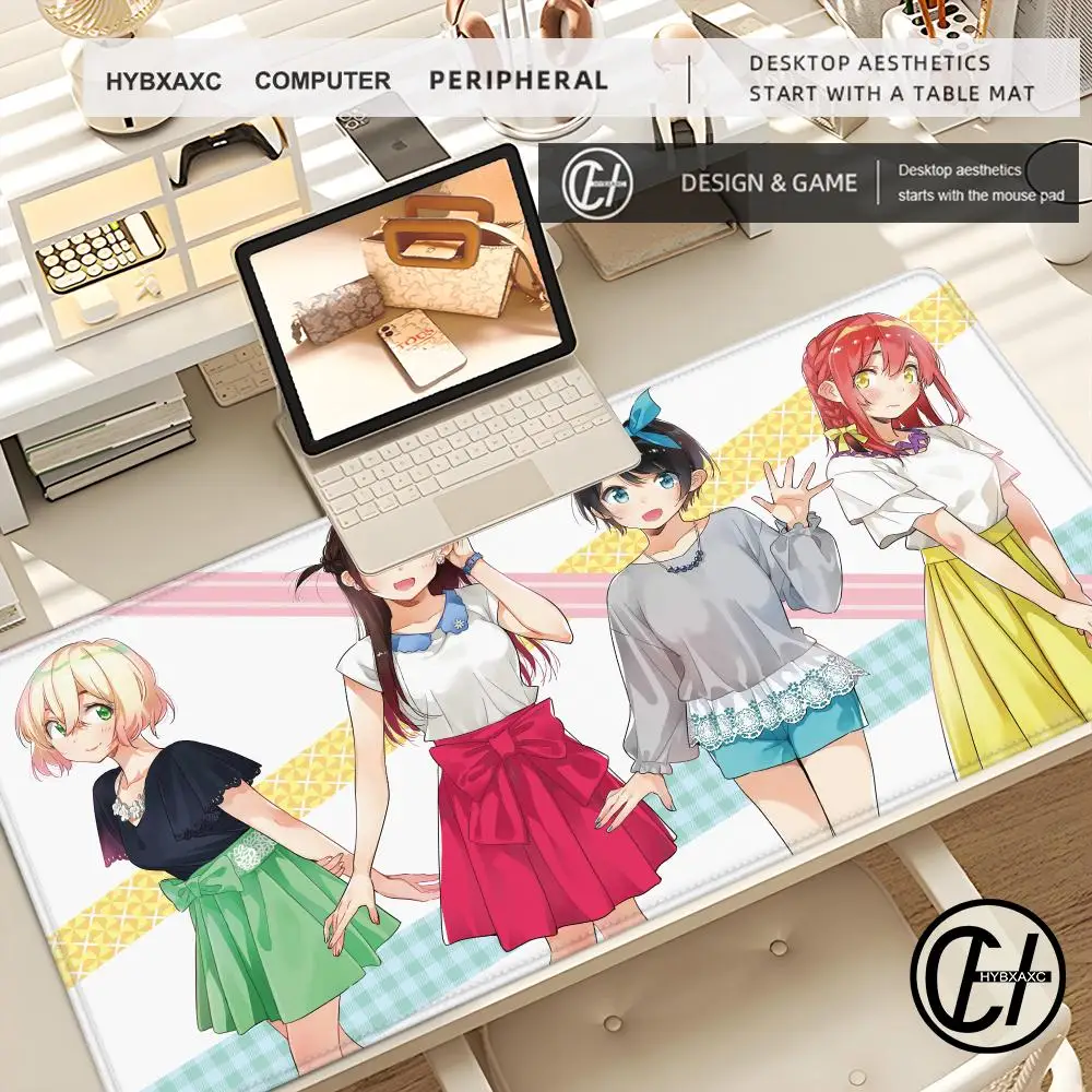 HYBXAXC Anime Rent A Girlfriend Kanojo Okarishimasu Mizuhara Chizuru Mouse Pad Laptop Mice Desk Keyboard Mat Anti-Slip Playmat