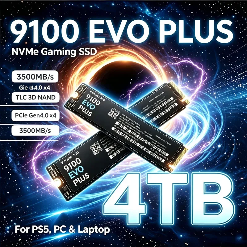 9100 EVO Plus PCIe4.0 M.2 2280 NVMe SSD Up to High‑Speed Internal SSD 1TB 2TB 4TB For PS5 Gaming Laptop Desktop PC Gaming Drive