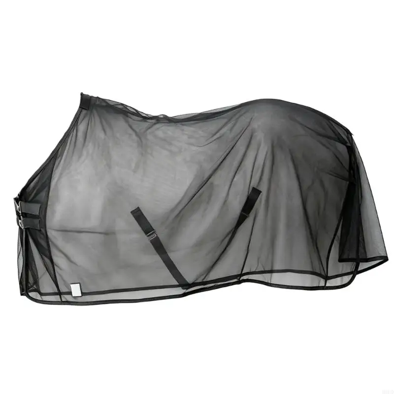 Warm Weather Horse Sheet for Pasture and Barn Use, Open Weave Fly Cover with Two Chest Closures and Airy Seasonal Comfort 69HD